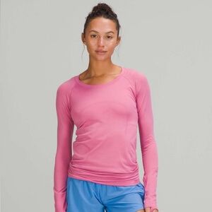 lululemon long sleeve swiftly tech 2.0 - pink blossom - size 8